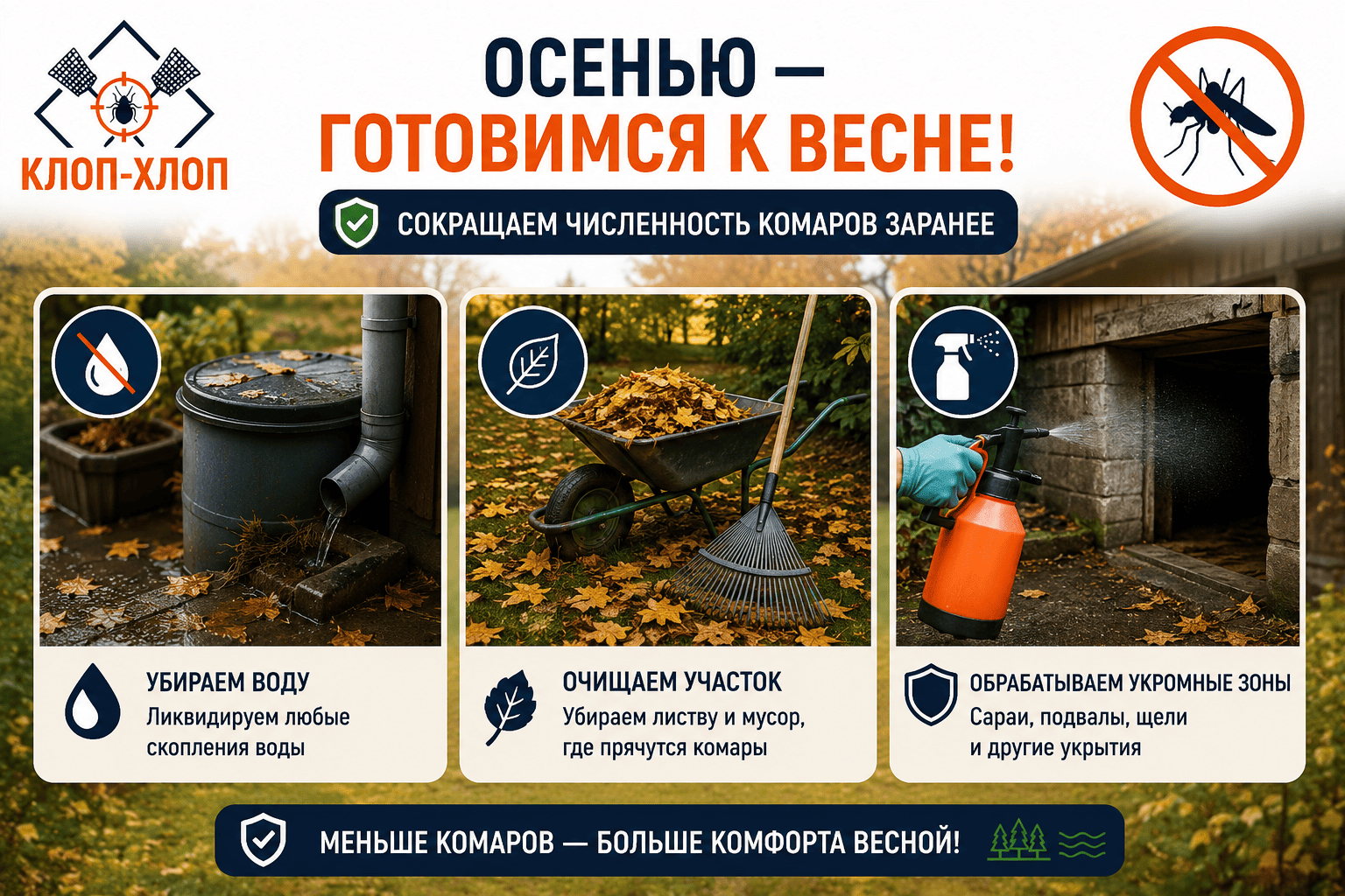Осень: не даем комарам перезимовать